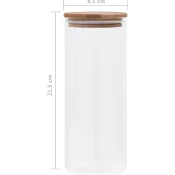 vidaXL Cocina Y Comedor-Frasco de Vidrio 10 pcs Transparente 8,5 x 8,5 x 21,5 cm