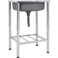 vidaXL Fontanería-Fregadero de camping de un seno acero inoxidable