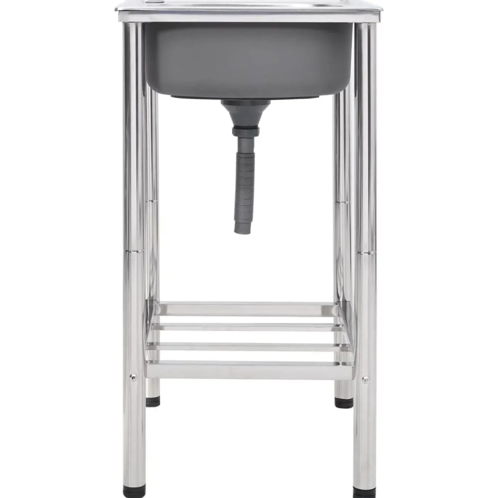 vidaXL Fontanería-Fregadero de camping de un seno acero inoxidable