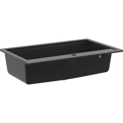 vidaXL Fregadero de cocina de granito con un seno Negro