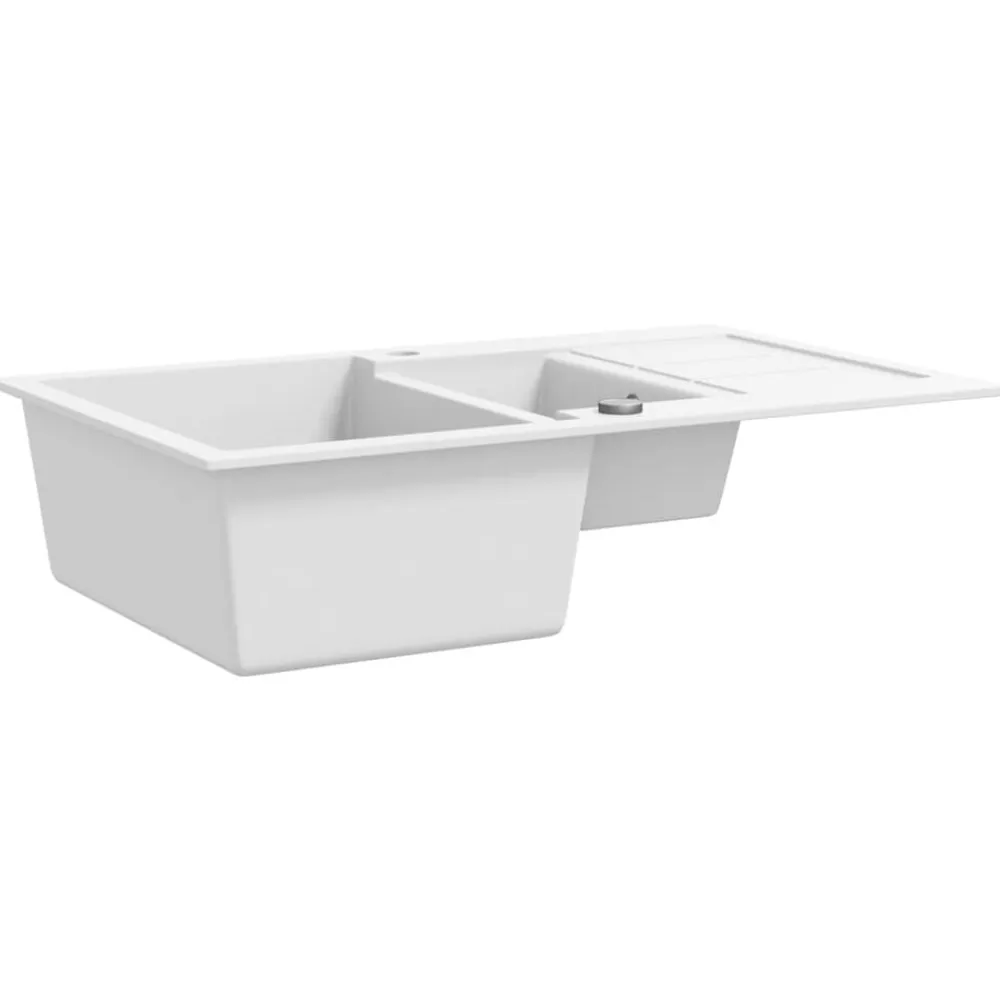 vidaXL Fontanería-Fregadero de cocina de granito con dos senos