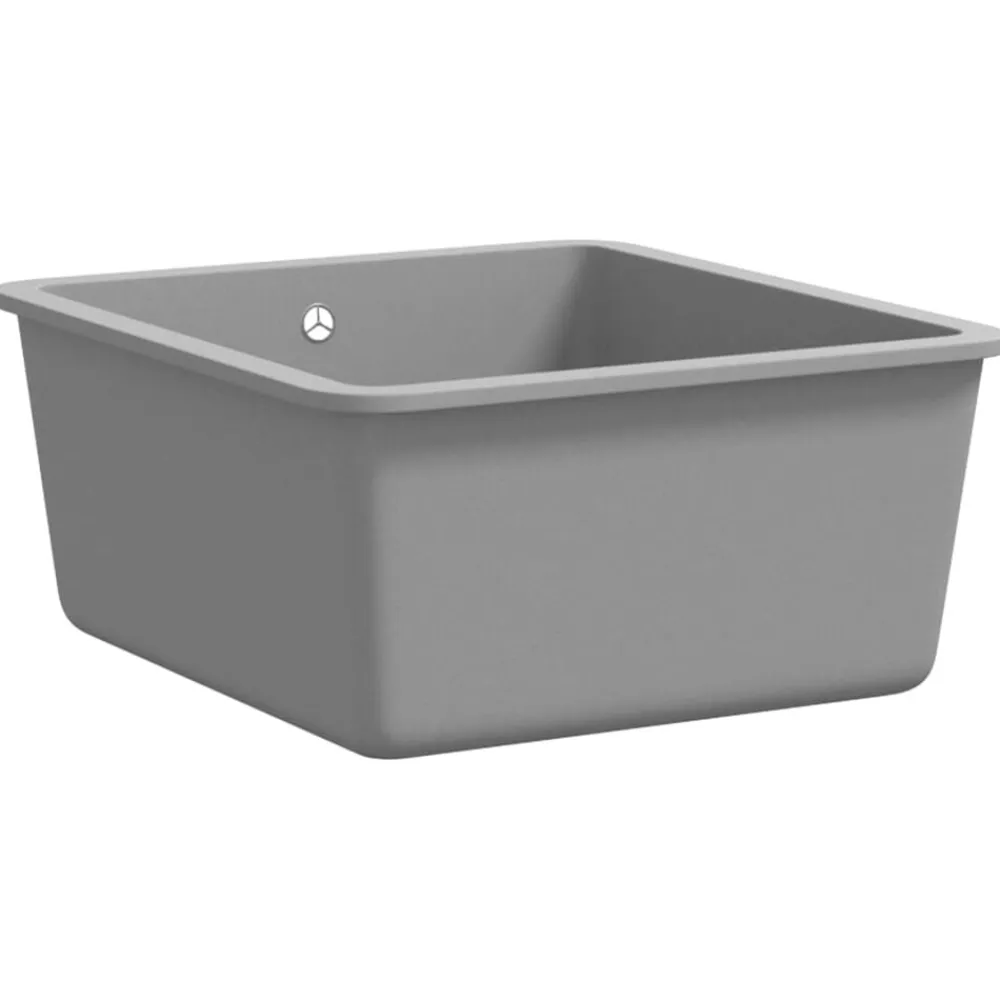 vidaXL Fontanería-Fregadero de cocina de granito con un seno