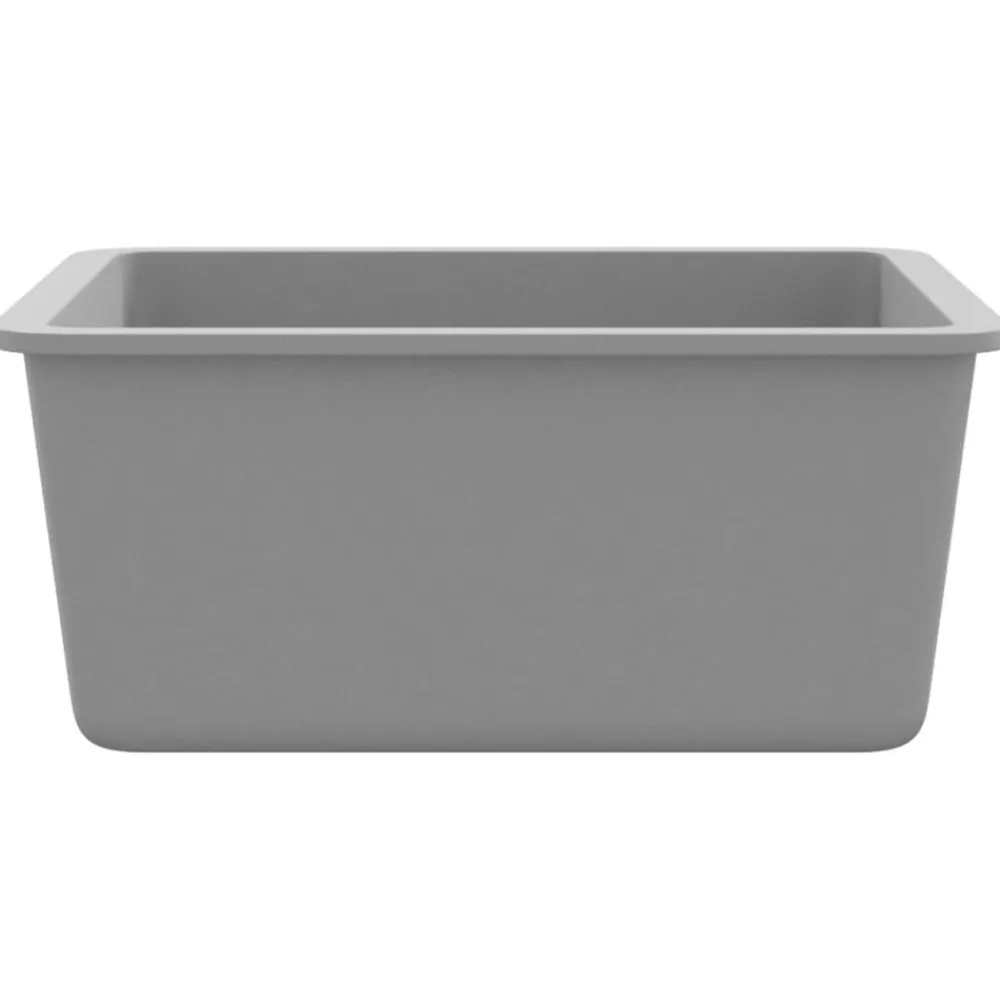 vidaXL Fontanería-Fregadero de cocina de granito con un seno