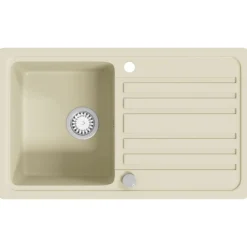 vidaXL Fontanería-Fregadero de cocina de granito con un seno