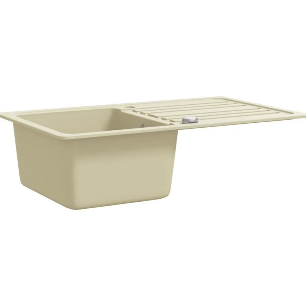 vidaXL Fontanería-Fregadero de cocina de granito con un seno
