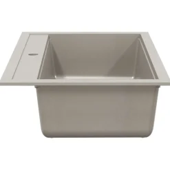 vidaXL Fregadero de cocina de granito con un seno Gris Best