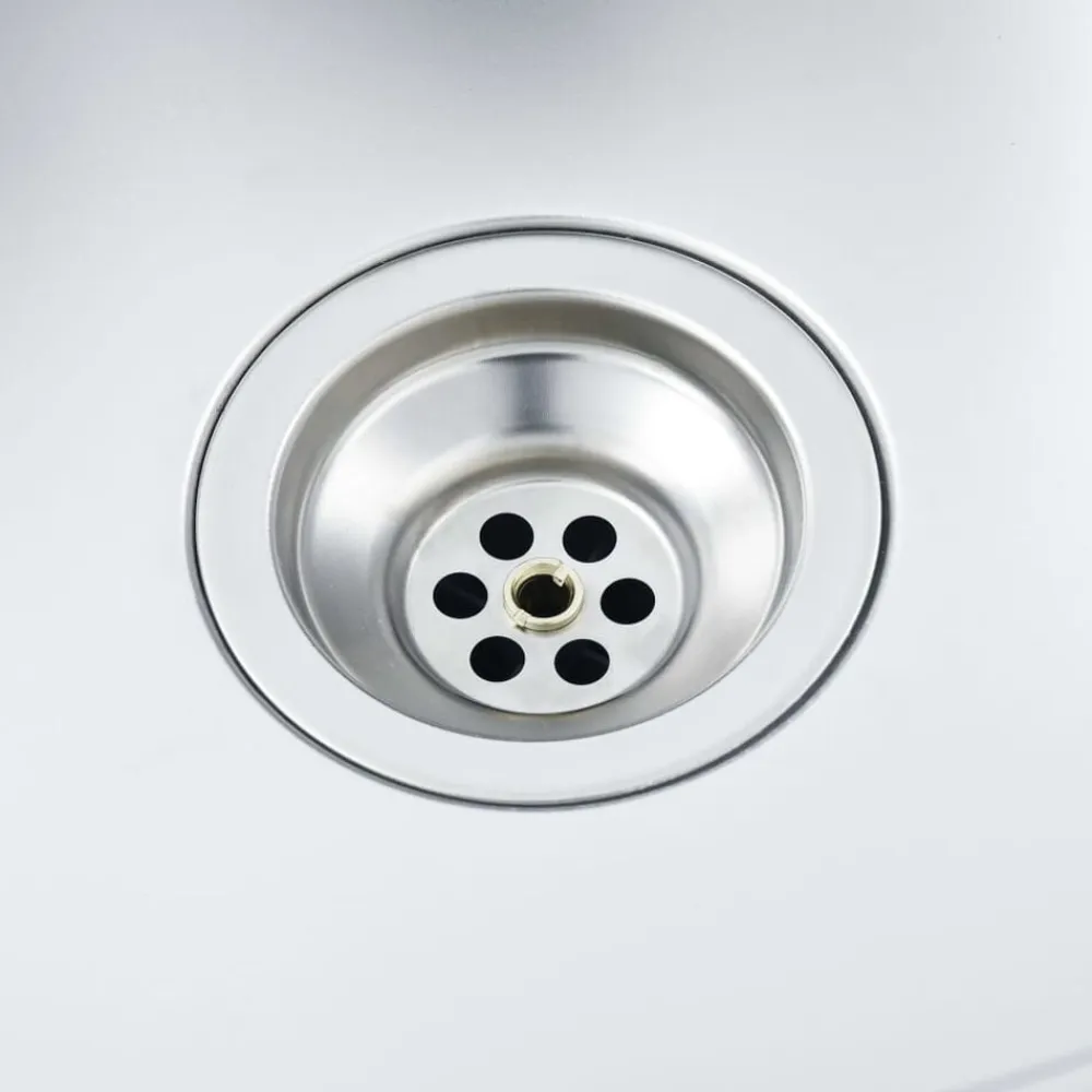 vidaXL Fontanería-Fregadero de cocina de acero inoxidable