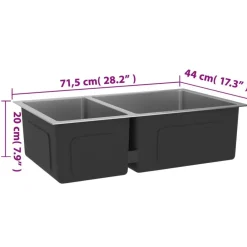 vidaXL Fontanería-Fregadero de cocina de acero inoxidable