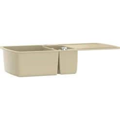 vidaXL Fontanería-Fregadero de cocina de granito con dos senos