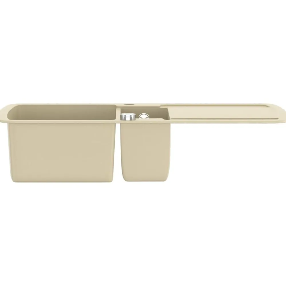 vidaXL Fontanería-Fregadero de cocina de granito con dos senos
