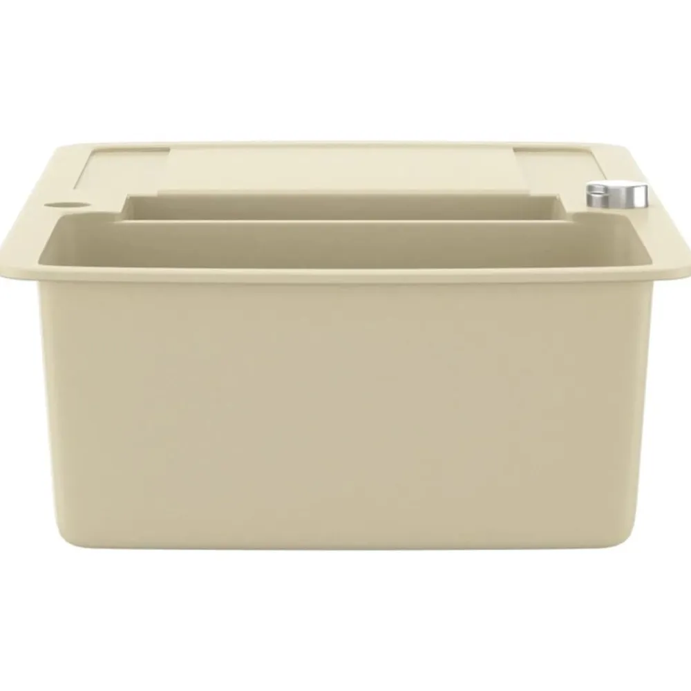 vidaXL Fontanería-Fregadero de cocina de granito con dos senos