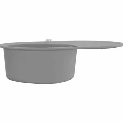vidaXL Fontanería-Fregadero de cocina de granito con un seno ovalado gris
