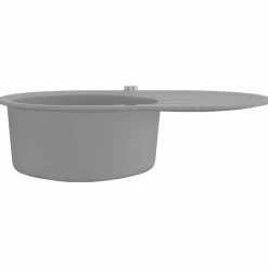 vidaXL Fontanería-Fregadero de cocina de granito con un seno ovalado gris