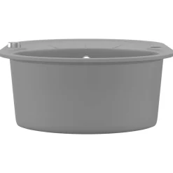 vidaXL Fontanería-Fregadero de cocina de granito con un seno ovalado gris