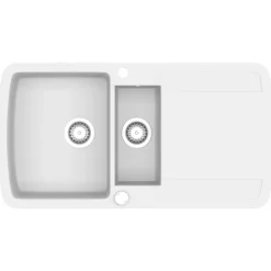 vidaXL Fontanería-Fregadero de cocina con dos senos de granito