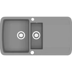 vidaXL Fregadero de cocina con dos senos de granito Gris Hot