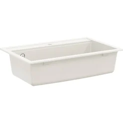 vidaXL Fregadero de cocina de granito con un seno Blanco Clearance