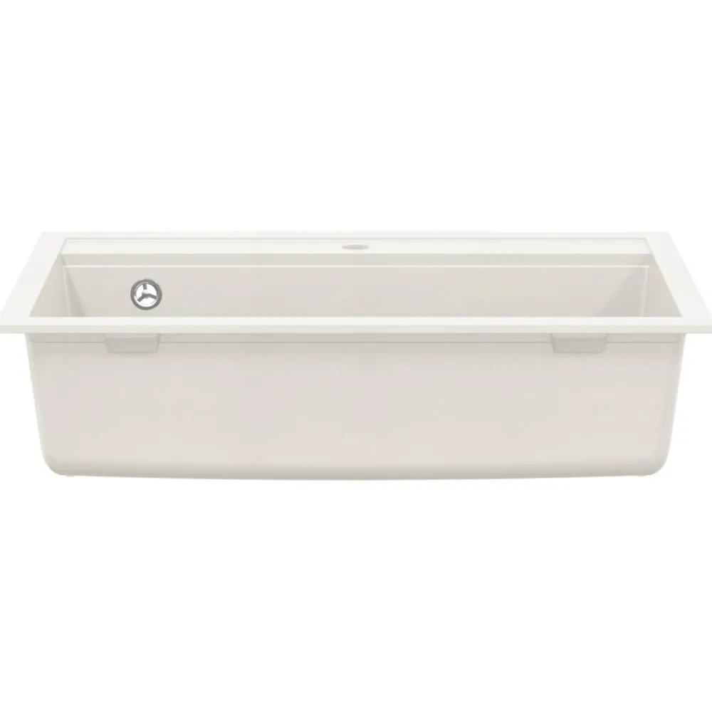 vidaXL Fregadero de cocina de granito con un seno Blanco Clearance