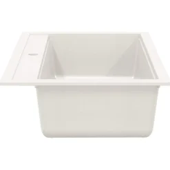 vidaXL Fregadero de cocina de granito con un seno Blanco Clearance