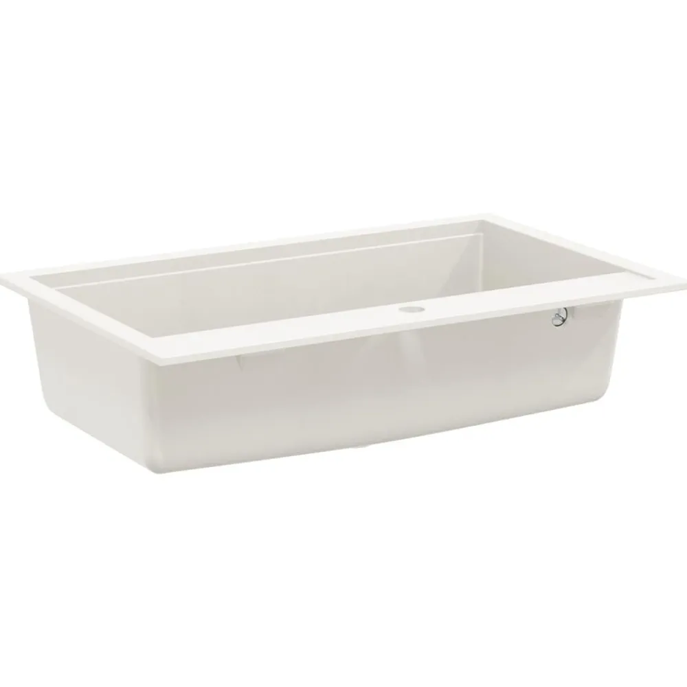 vidaXL Fregadero de cocina de granito con un seno Blanco Clearance