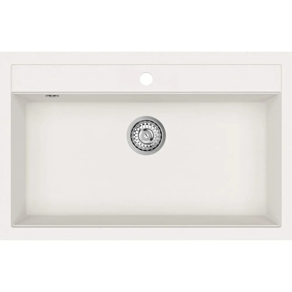 vidaXL Fregadero de cocina de granito con un seno Blanco Clearance