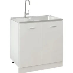 vidaXL Fontanería-Fregadero de cocina con escurridor acero inox 800x500x155 mm