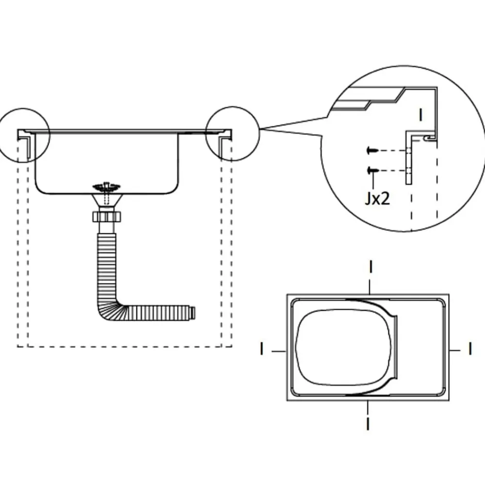 vidaXL Fontanería-Fregadero de cocina con escurridor acero inox 800x500x155 mm