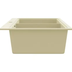 vidaXL Fontanería-Fregadero de cocina de granito con dos senos