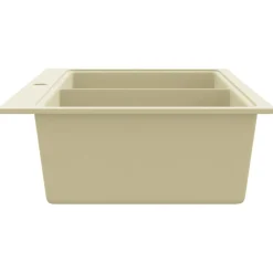 vidaXL Fontanería-Fregadero de cocina de granito con dos senos