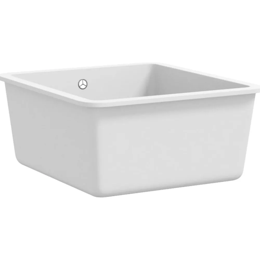 vidaXL Fregadero de cocina con un seno granito Blanco