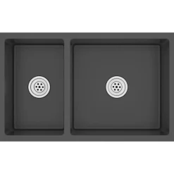 vidaXL Fregadero de cocina de acero inoxidable Negro Discount