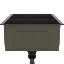 vidaXL Fregadero de cocina de acero inoxidable Negro Discount