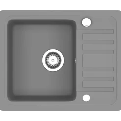 vidaXL Fregadero de cocina de granito con un seno Gris Sale