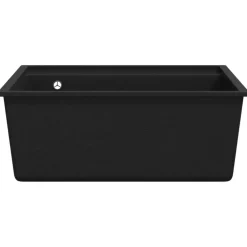 vidaXL Fontanería-Fregadero de cocina con rebosadero granito