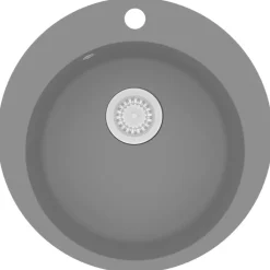 vidaXL Fontanería-Fregadero de cocina de granito con un seno redondo