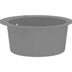 vidaXL Fontanería-Fregadero de cocina de granito con un seno redondo