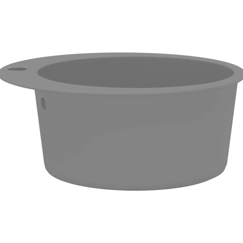 vidaXL Fontanería-Fregadero de cocina de granito con un seno redondo