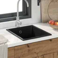 vidaXL Fregadero de cocina 38 x 44 x 20 cm granito Negro Hot