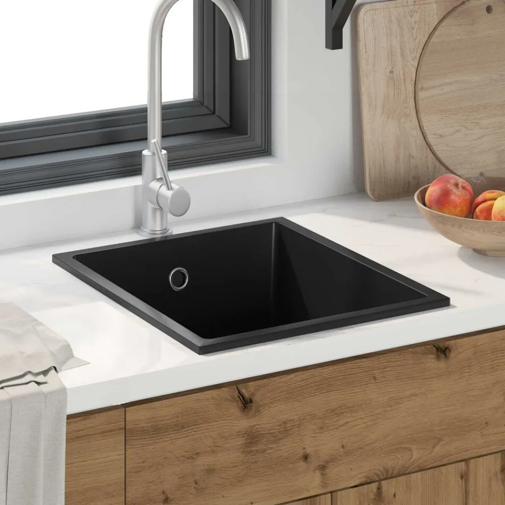 vidaXL Fregadero de cocina 38 x 44 x 20 cm granito Negro Hot