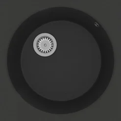 vidaXL Fregadero de cocina con rebosadero granito Negro Sale