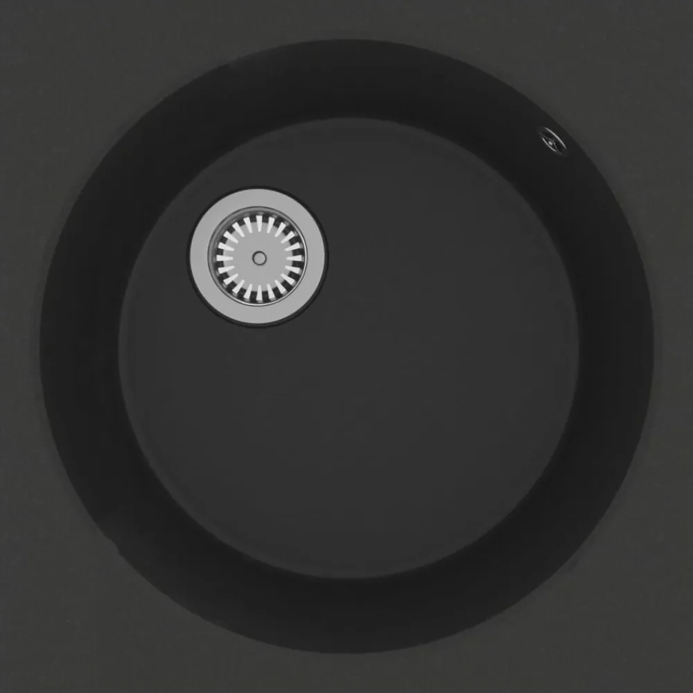 vidaXL Fregadero de cocina con rebosadero granito Negro Sale