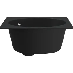 vidaXL Fregadero de cocina con rebosadero granito Negro Sale