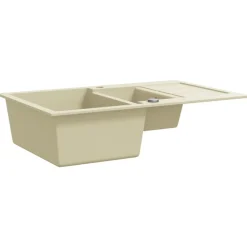 vidaXL Fontanería-Fregadero de cocina de granito con dos senos
