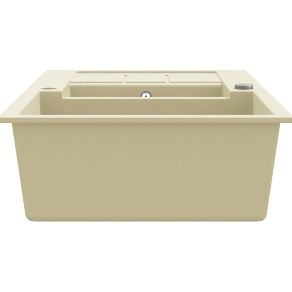 vidaXL Fontanería-Fregadero de cocina de granito con dos senos