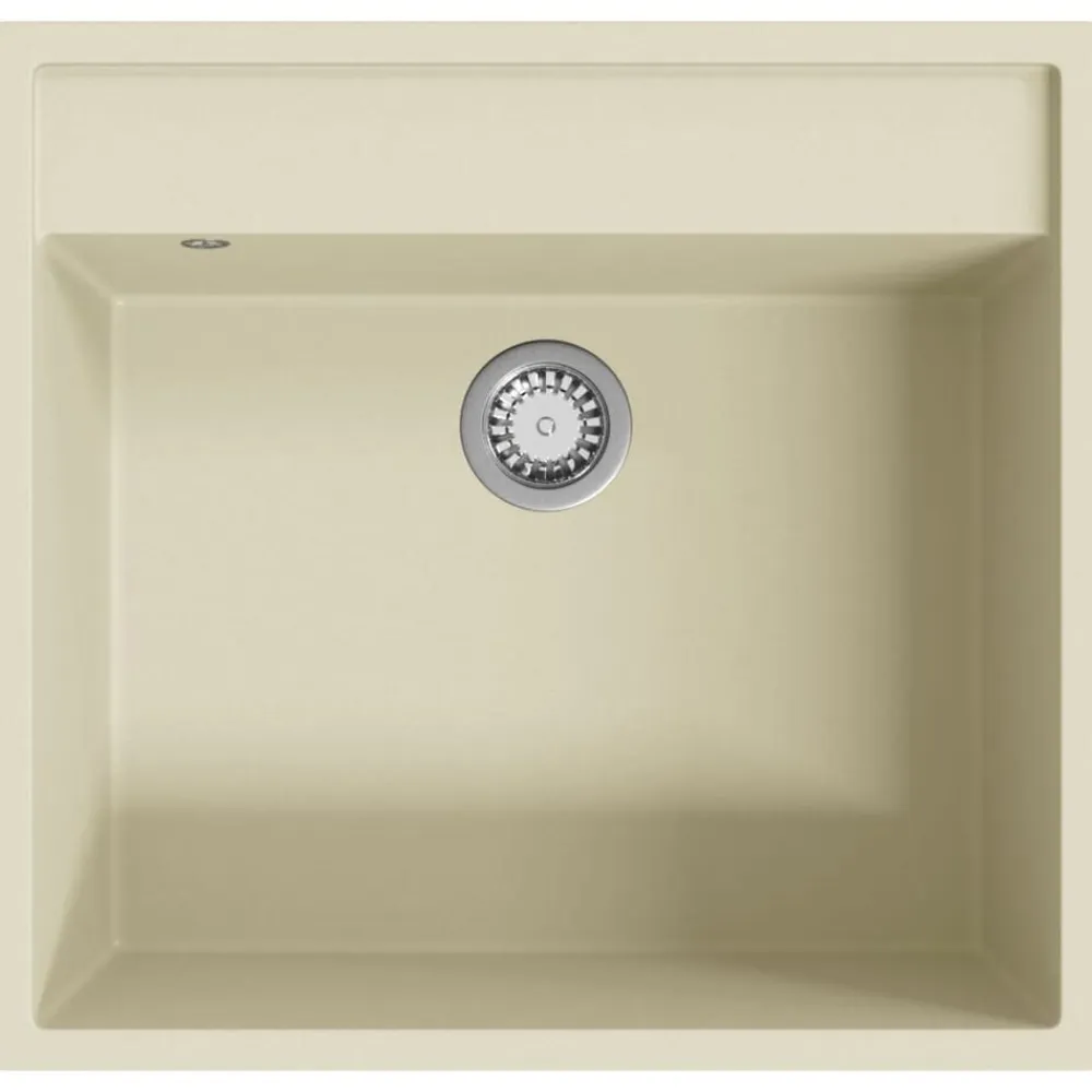 vidaXL Fregadero de cocina con rebosadero granito Beige Best