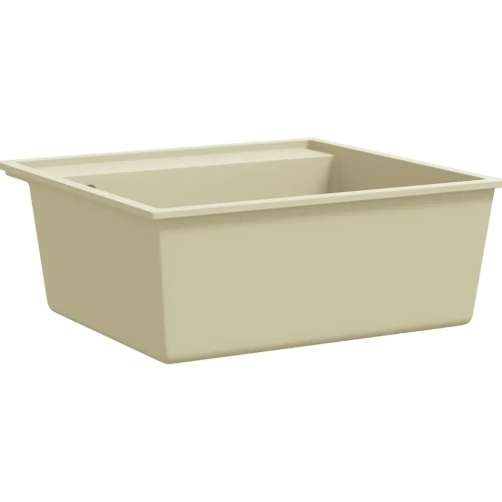 vidaXL Fregadero de cocina con rebosadero granito Beige Best
