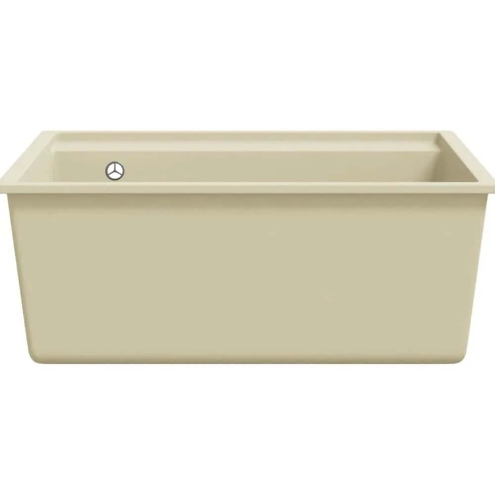 vidaXL Fregadero de cocina con rebosadero granito Beige Best