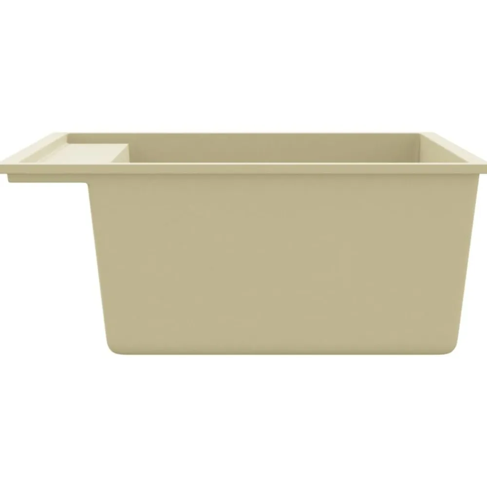 vidaXL Fregadero de cocina con rebosadero granito Beige Best