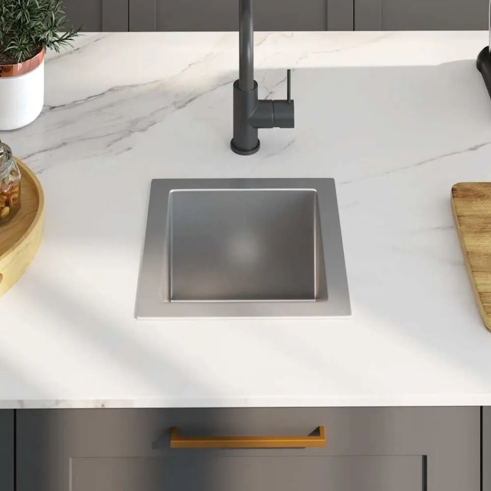 vidaXL Fontanería-Fregadero de cocina hecho a mano acero inoxidable