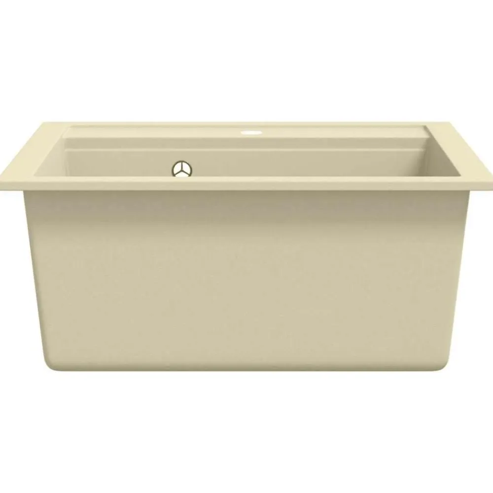 vidaXL Fontanería-Fregadero de cocina de granito con un seno